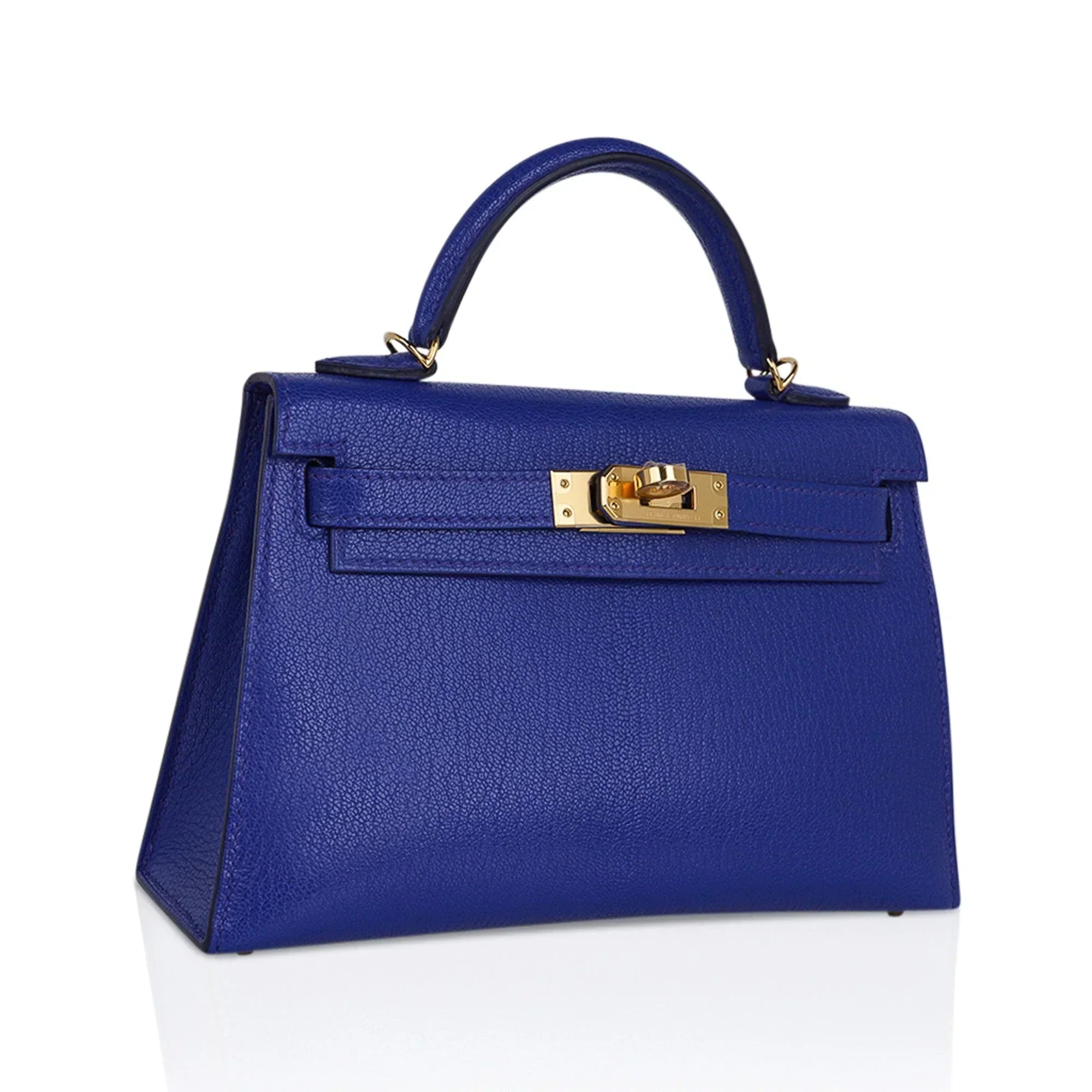 Kelly 20 Mini Sellier Bag Blue de Royal Chevre Leather Gold Hardware