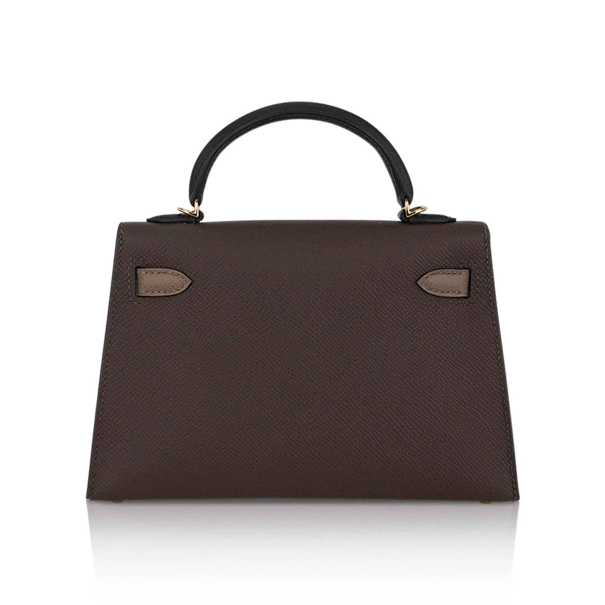 Special Order HSS Mini Kelly 20 Sellier Bag Ecorce Etoupe and Black with Gold Hardware