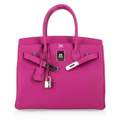 Birkin 30 Bag Rose Pourpre Pink Togo Palladium
