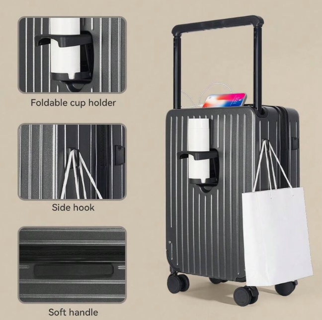 Versatile Hard-Shell Carry-On Luggage with Smart Travel Features