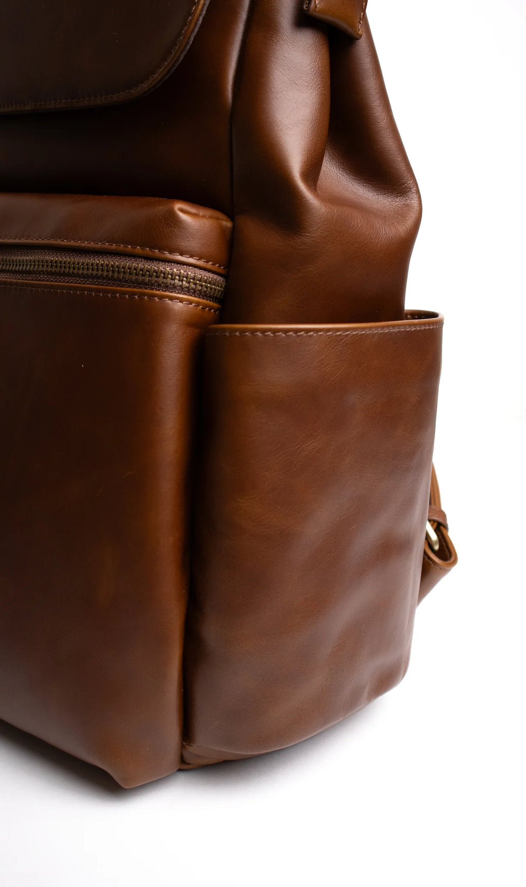 Vintage Leather Multi-Pocket Backpack