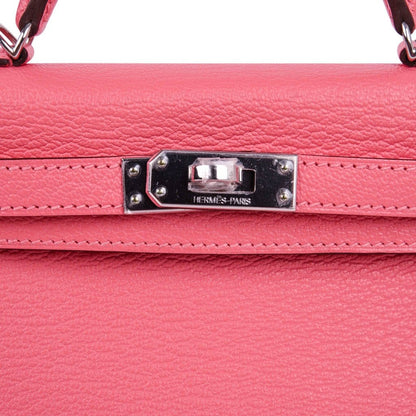 Kelly 20 Mini Sellier Bag Rose Lipstick Chevre Leather Palladium Hardware