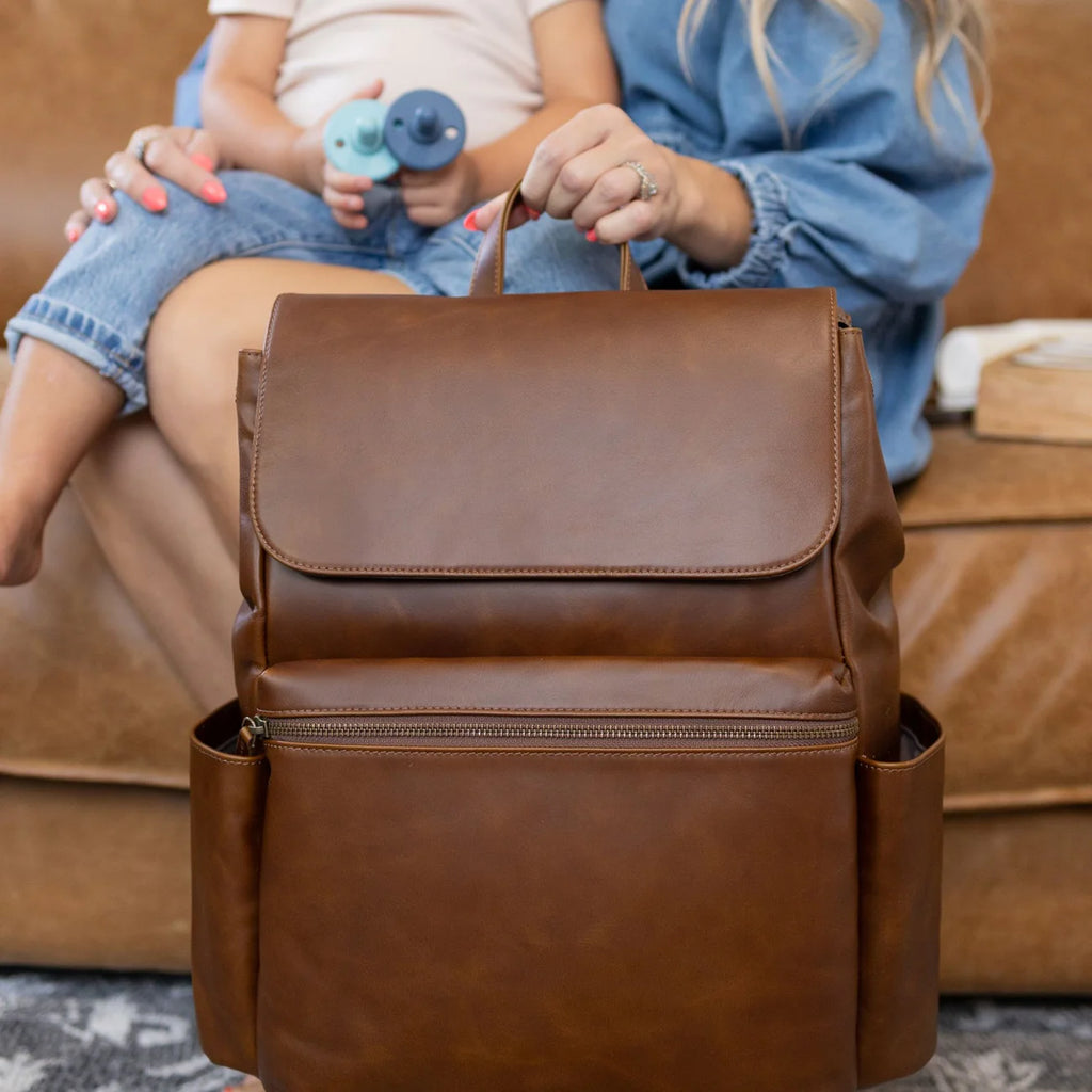 Vintage Leather Multi-Pocket Backpack