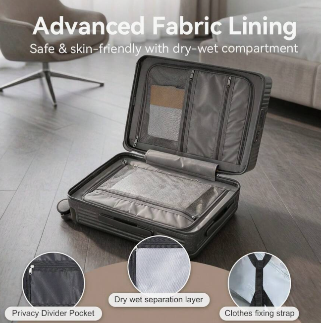 Versatile Hard-Shell Carry-On Luggage with Smart Travel Features