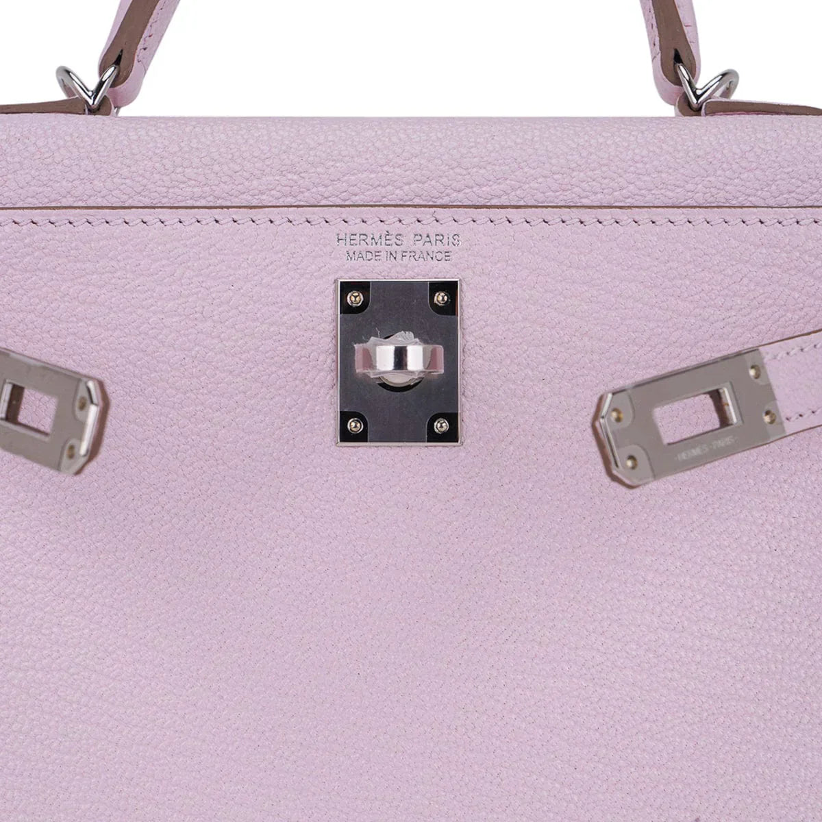 Mini Kelly 20 Bag Sellier Mauve Pale Chevre Leather with Palladium Hardware