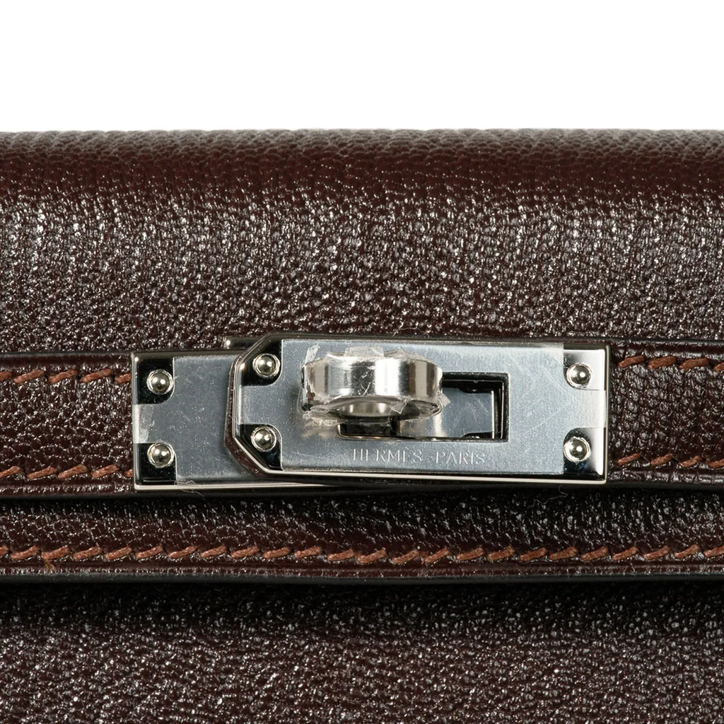 Kelly 20 Bi-Color Mini Sellier Bag Havane / Etrusque Chevre Palladium