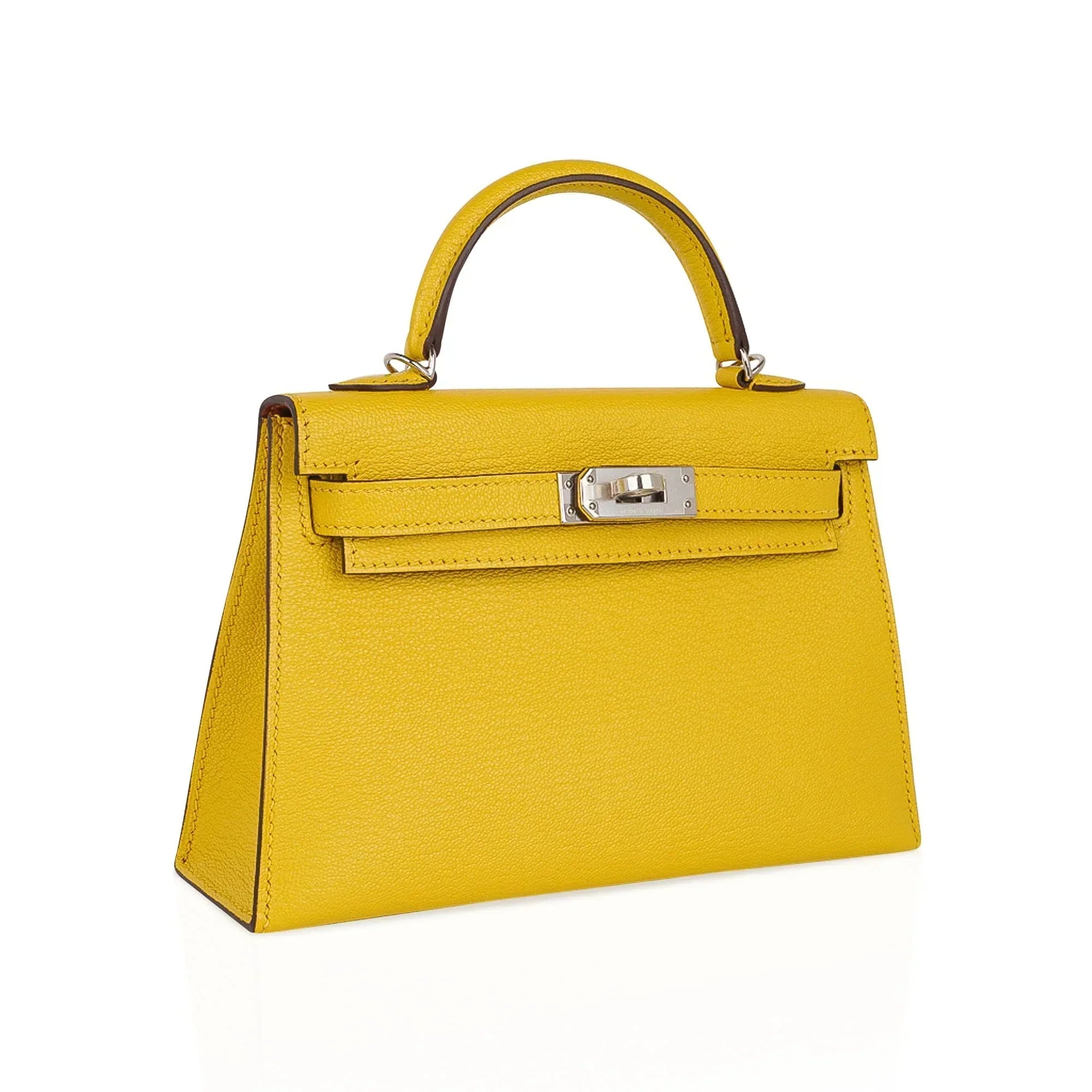 Verso Mini Kelly 20 Bag Sellier Jaune de Naples & Gold Chevre Leather with Palladium Hardware