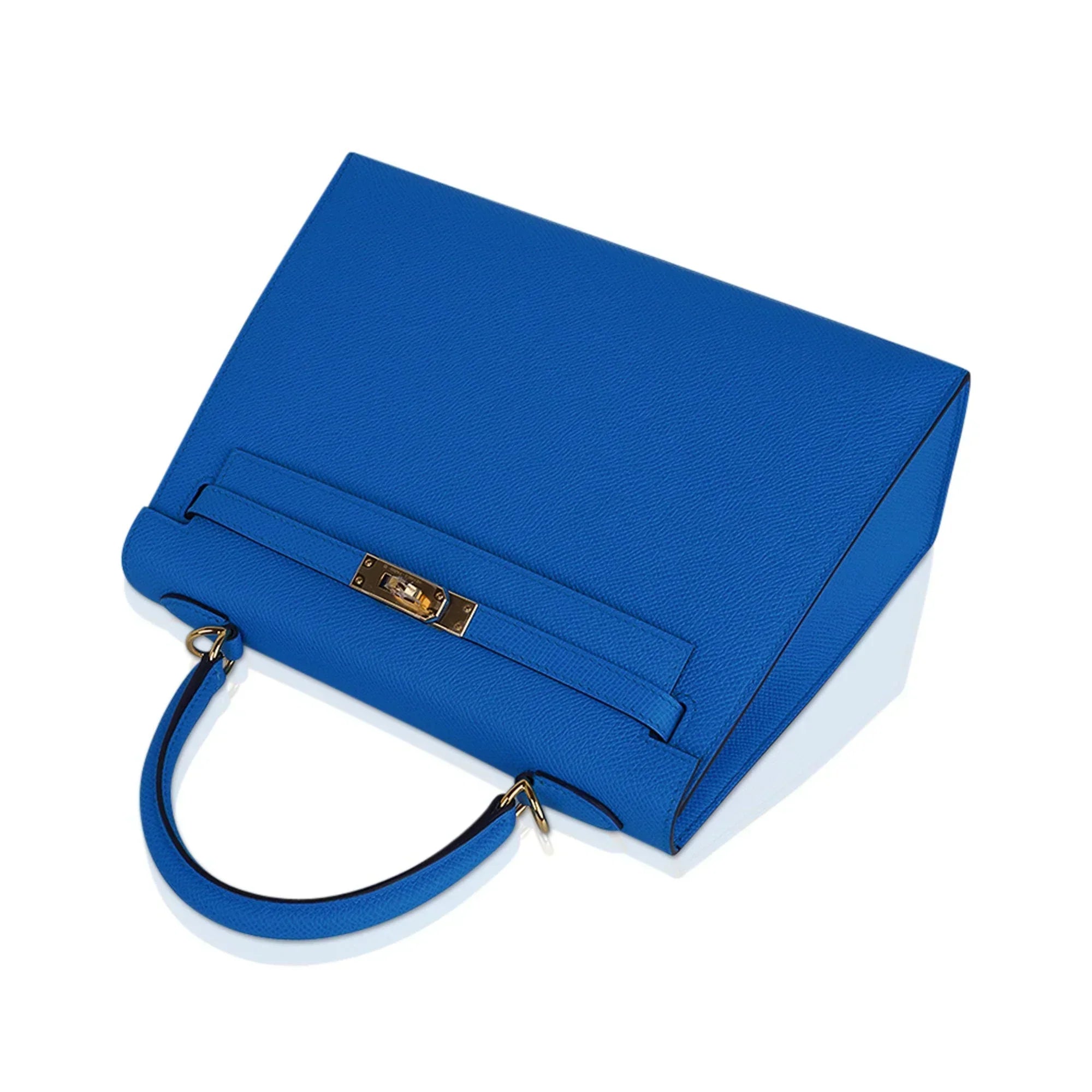 Kelly 25 Sellier Bag Blue Frida Epsom Leather with Gold Hardware