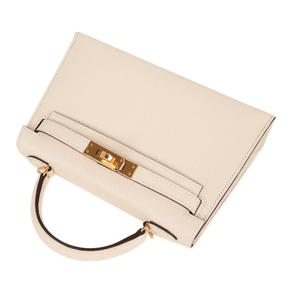 Mini Kelly 20 Bag Sellier Nata Epsom with Gold Hardware