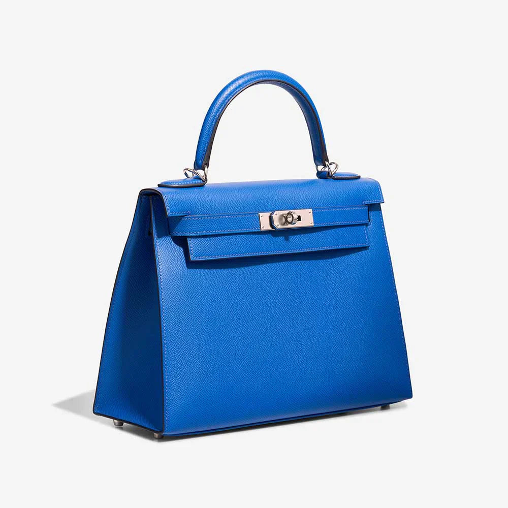 Kelly 2nd-Generation Epsom Blue Royal Palladium Hardware