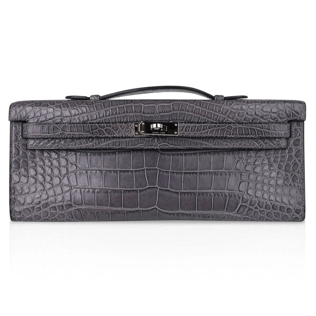 Kelly Cut Bag Gris Paris Grey Matte Alligator Palladium VERY rare