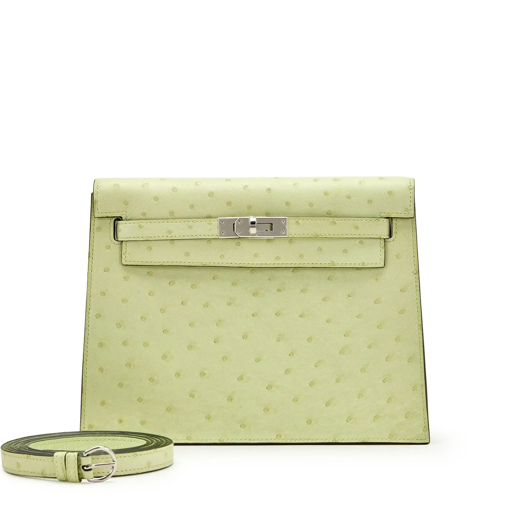 Jaune Bourgeon Ostrich Kelly Danse II Palladium Hardware