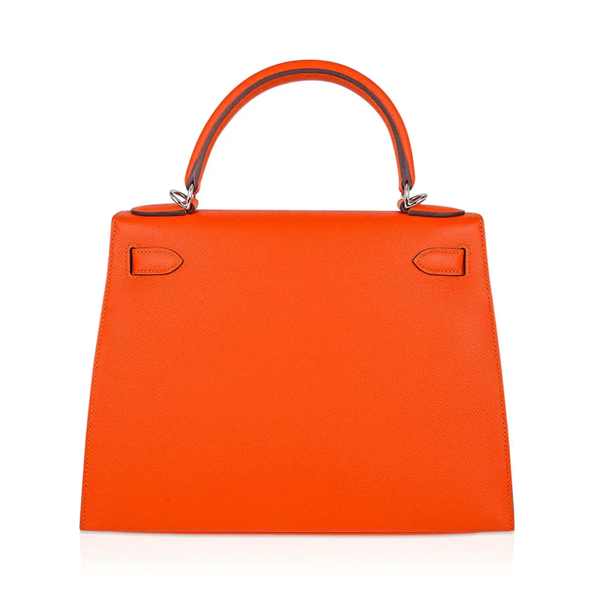 Kelly 28 Sellier Bag Feu Epsom Leather Palladium Hardware