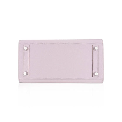 Birkin 25 Bag Sellier Mauve Pale Epsom Leather with Palladium Hardware
