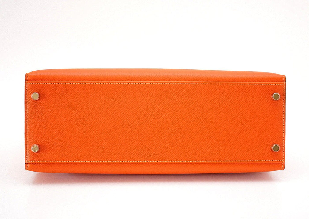 Kelly 32 Bag Sellier Feu Lush Orange Epsom Gold Hardware