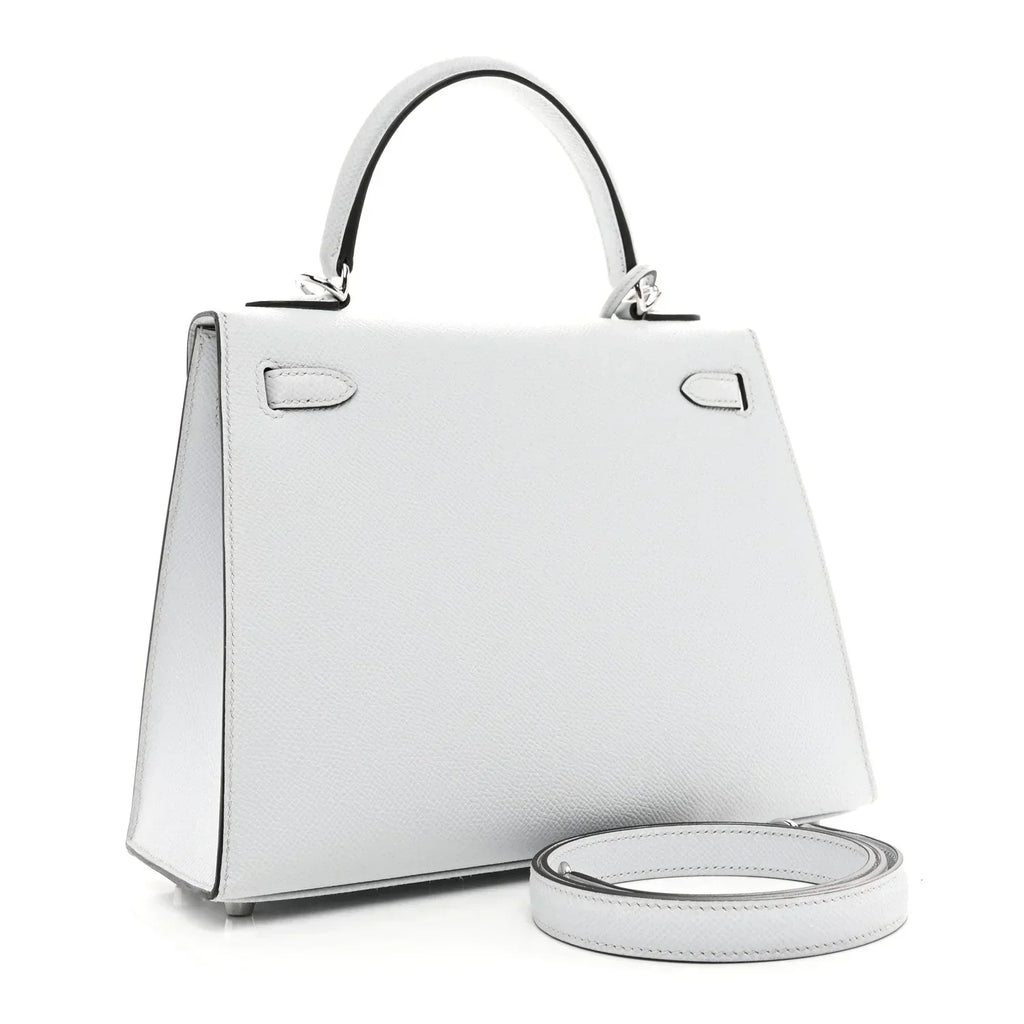 Kelly Sellier Gris Pantin Palm-Grained Leather Palladium Hardware