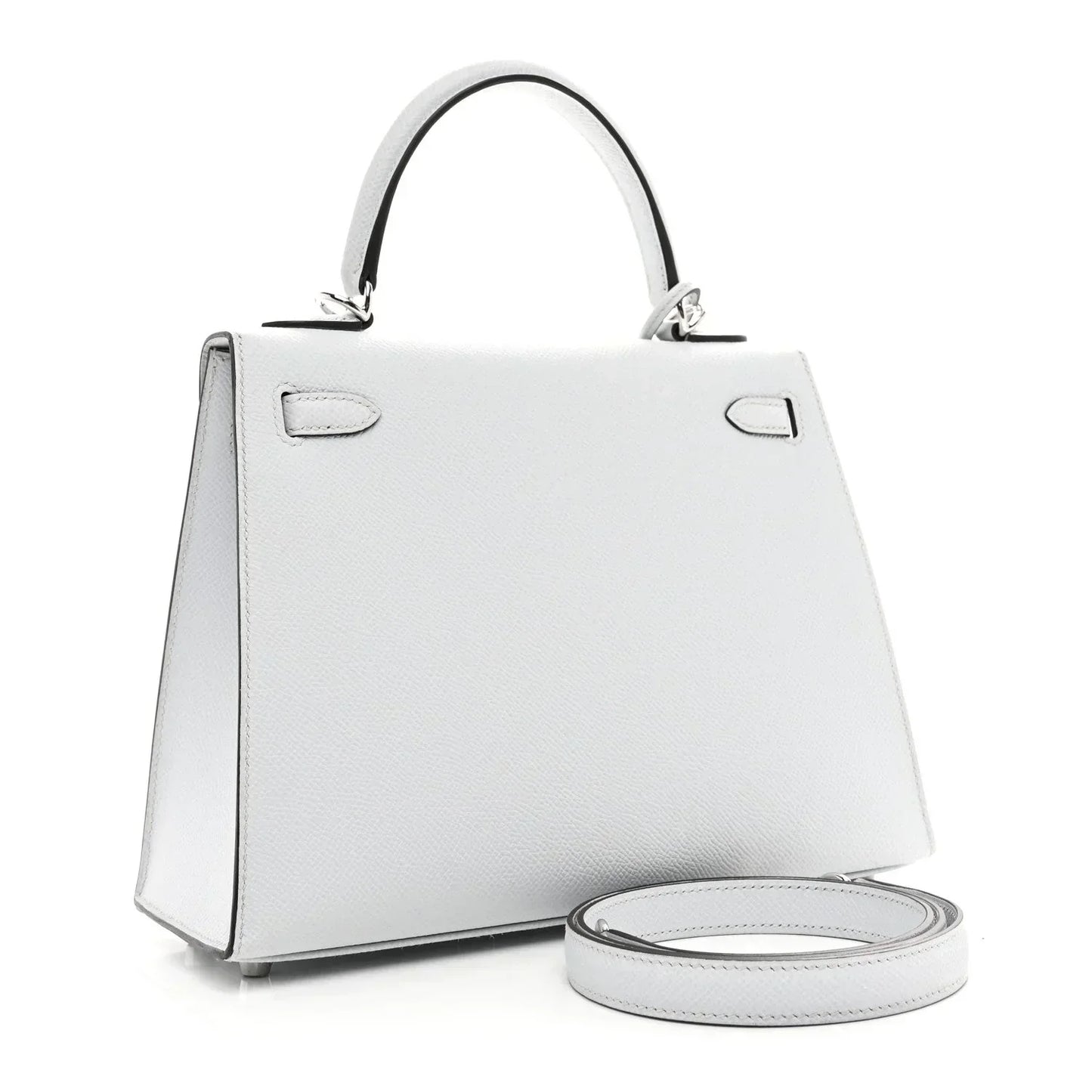 Kelly Sellier Gris Pantin Palm-Grained Leather Palladium Hardware
