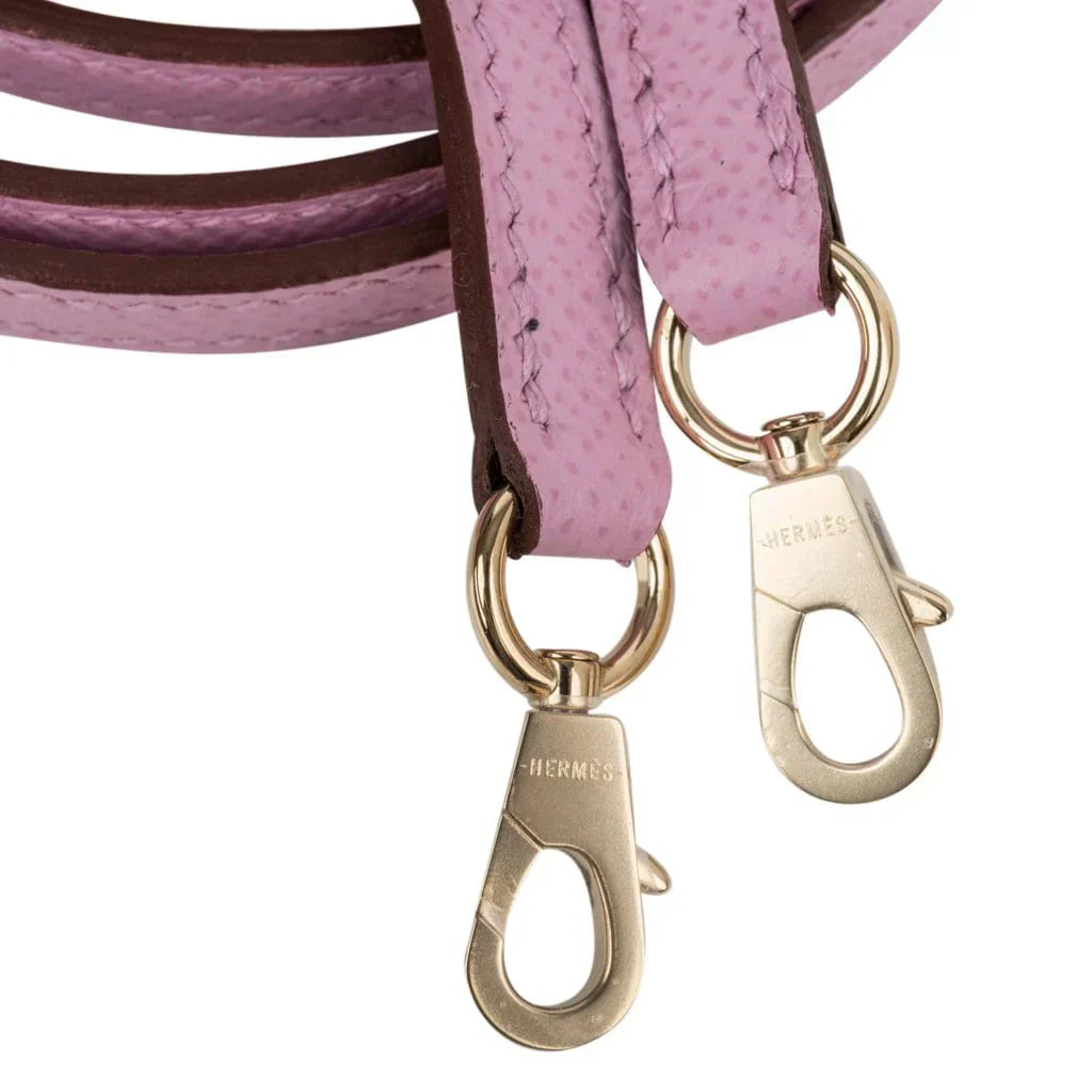 Kelly 20 Mini Sellier Bag Mauve Sylvestre Epsom Permabrass Hardware
