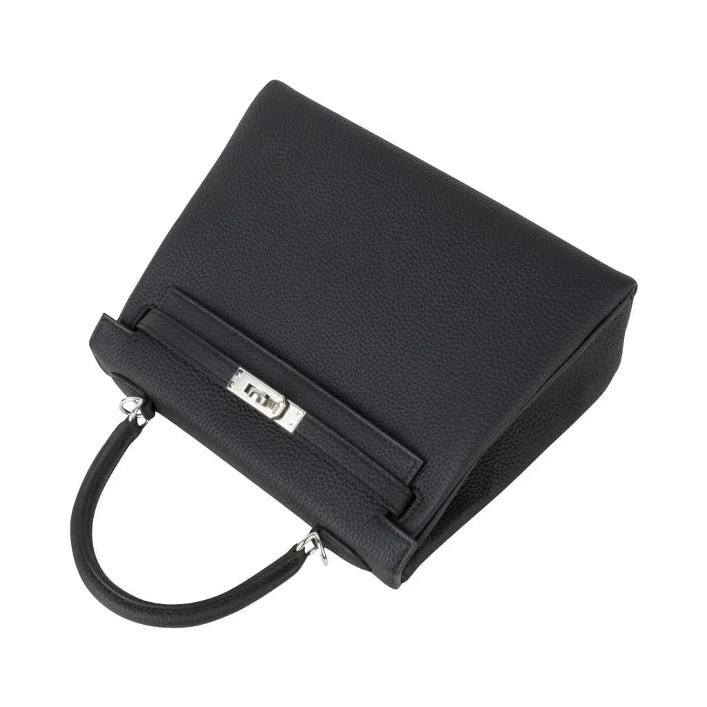 Kelly 25 Bag Black Togo Palladium Hardware (Retourne)