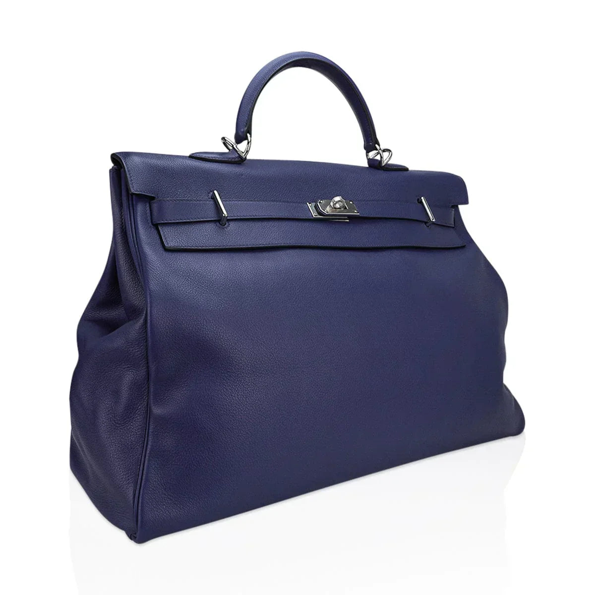 Kelly 50 Voyage Blue De Malte Bag Palladium Hardware Novillo Leather Limited Edition