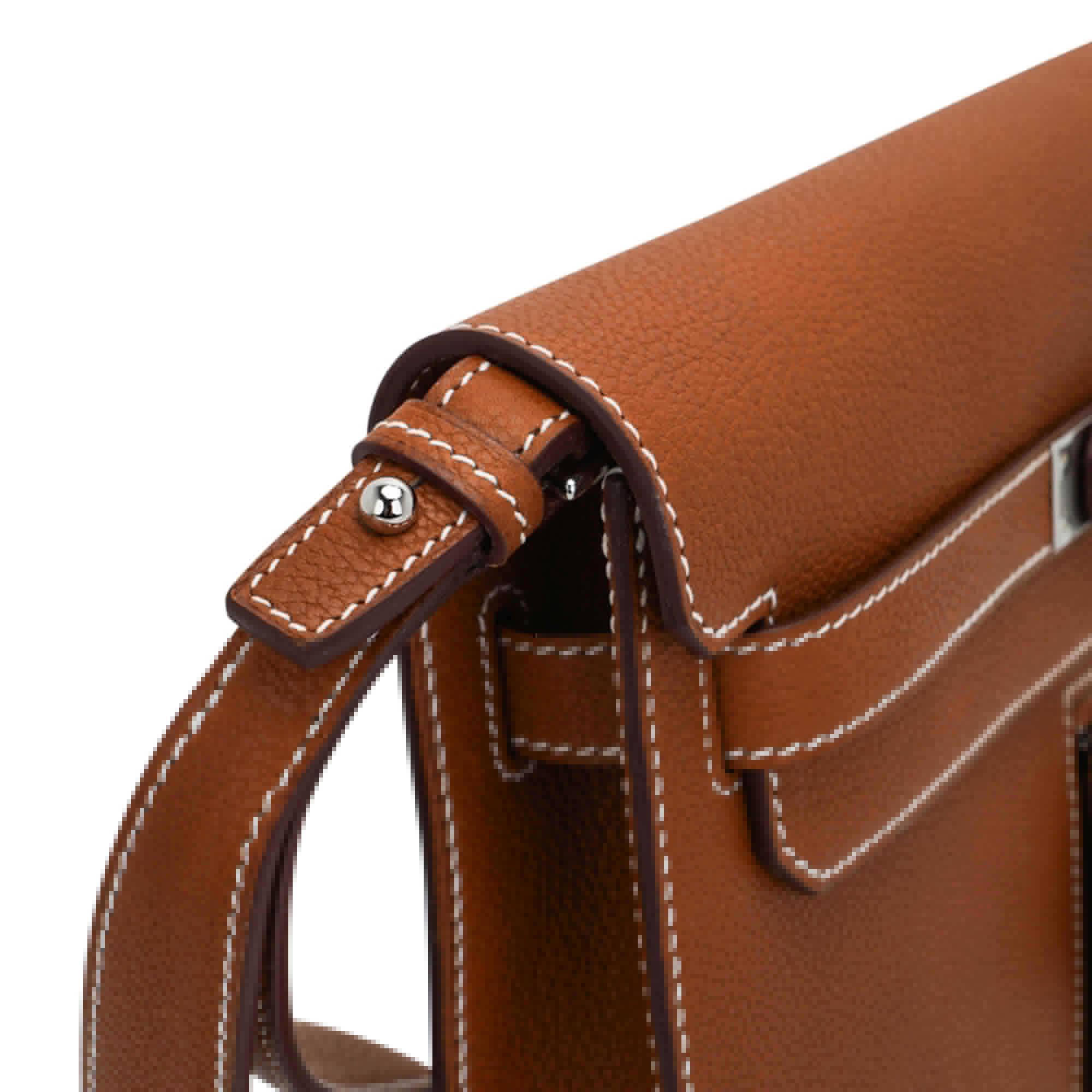 Kelly Depeches Touch Pouch 25 Bag Fauve Barenia Faubourg Leather and Gold Matte Alligator with Palladium Hardware