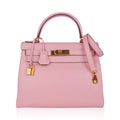 Kelly 28 Bag Rose Sakura Gold Hardware Swift Leather