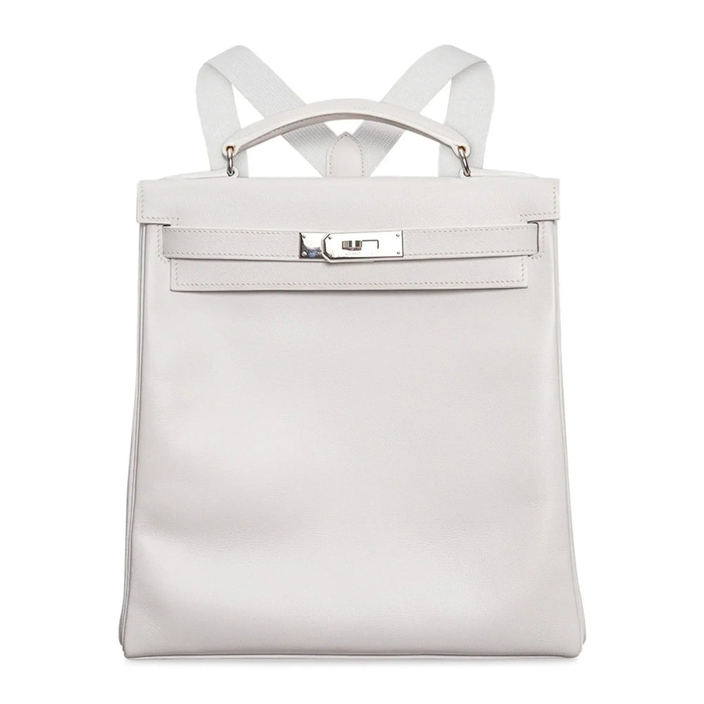 Kelly Ado 28 Bag White Evergrain Palladium Hardware