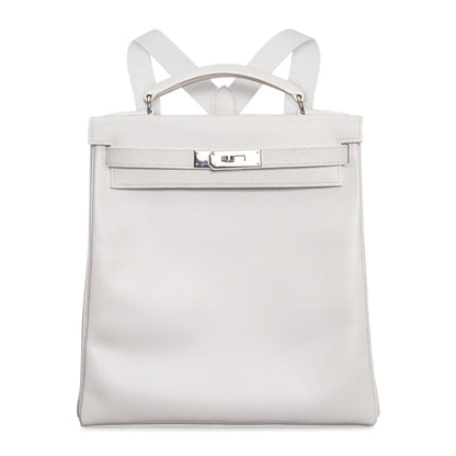 Kelly Ado 28 Bag White Evergrain Palladium Hardware