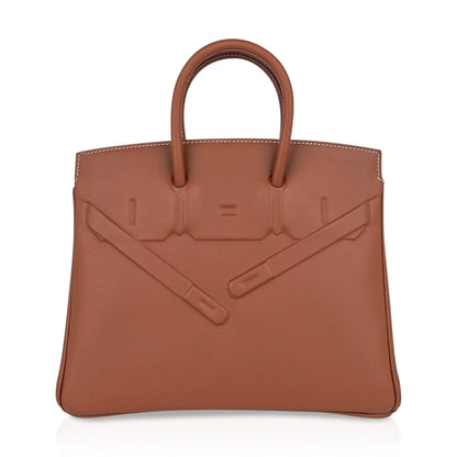 Shadow Birkin 25 Bag Gold Evercalf Limited Edition