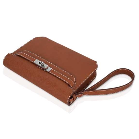Kelly Depeches 25 Pouch Fauve Galop D’ Vache Palladium Hardware