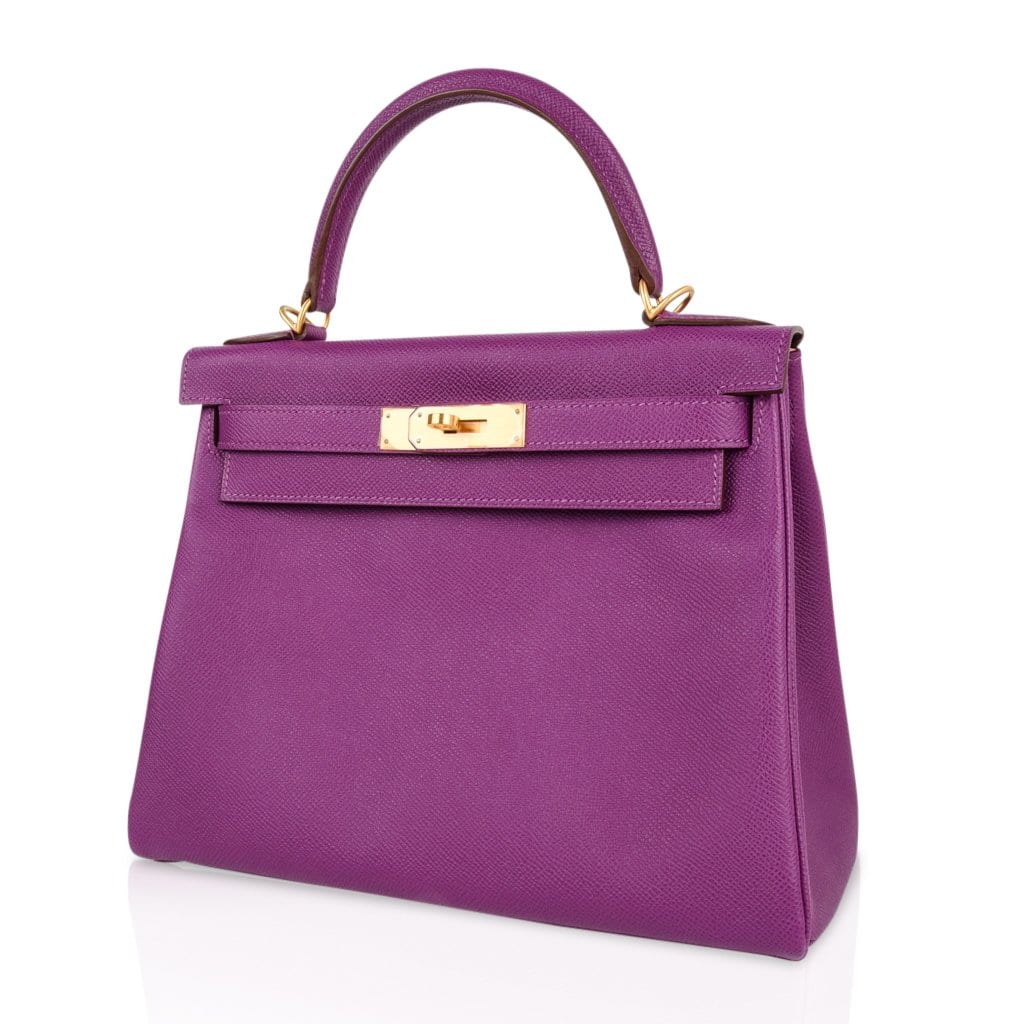 Kelly HSS 28 Bag Anemone Pink Retourne Epsom Brushed Gold