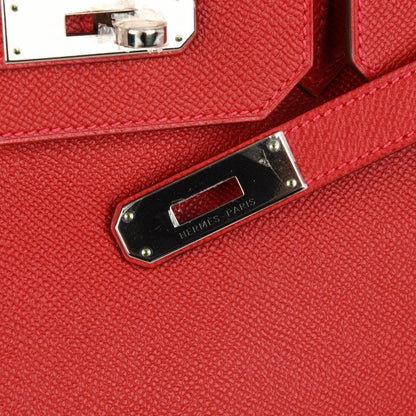 Birkin 35 Bag Rouge Casaque Lipstick Red Epsom Palladium new