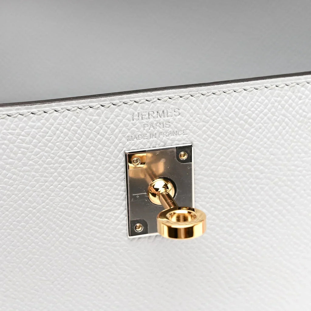 Kelly Sellier Gris Pantin Palm-Grained Leather Palladium Hardware