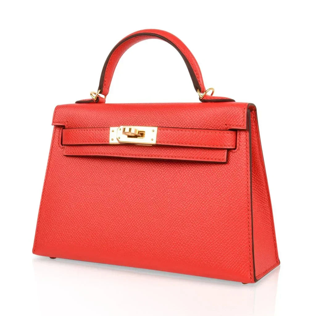 Kelly 20 Mini Sellier Bag Rouge Tomate Epsom Gold Hardware
