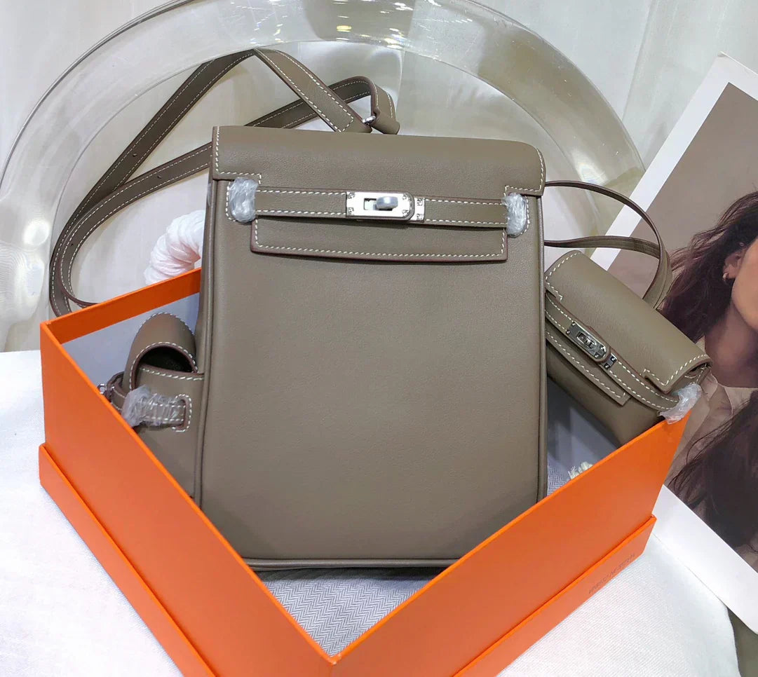 Kelly Jump Backpack Etoupe Swift with Palladium Hardware