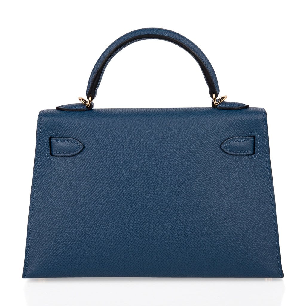 Kelly 20 Mini Sellier Bag Deep Blue Epsom Leather Gold Hardware