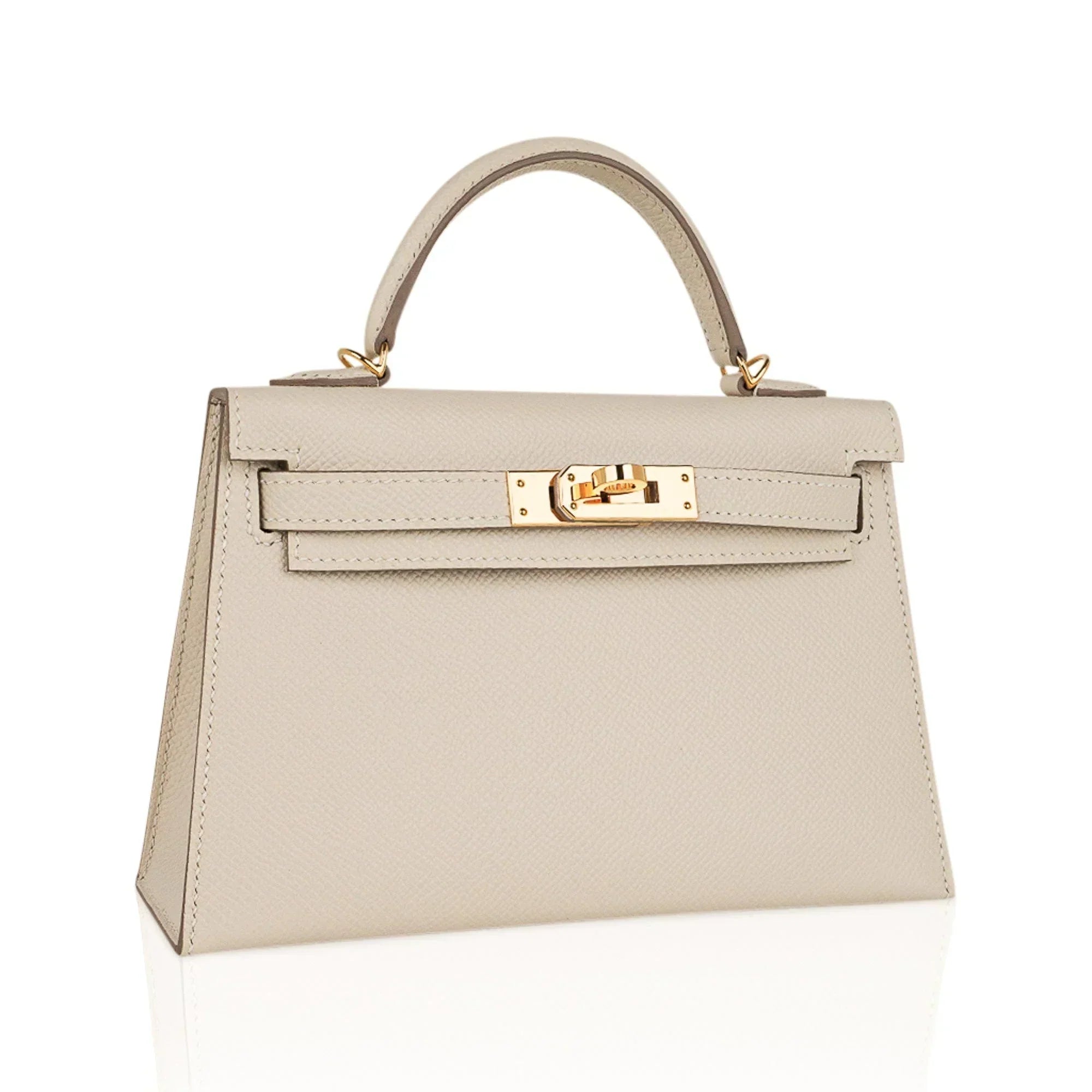 Kelly 20 Mini Sellier Bag Craie Epsom Leather Gold Hardware