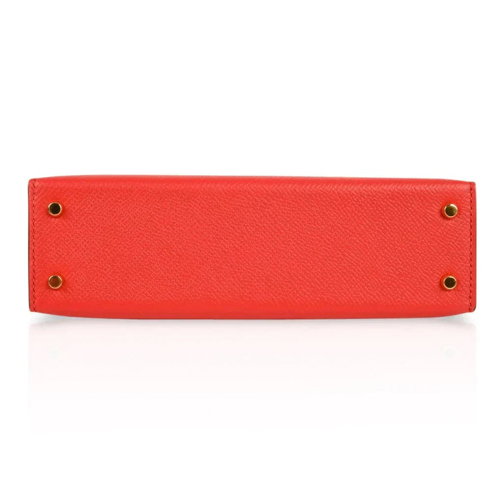 Kelly 20 Mini Sellier Bag Rouge Tomate Epsom Gold Hardware