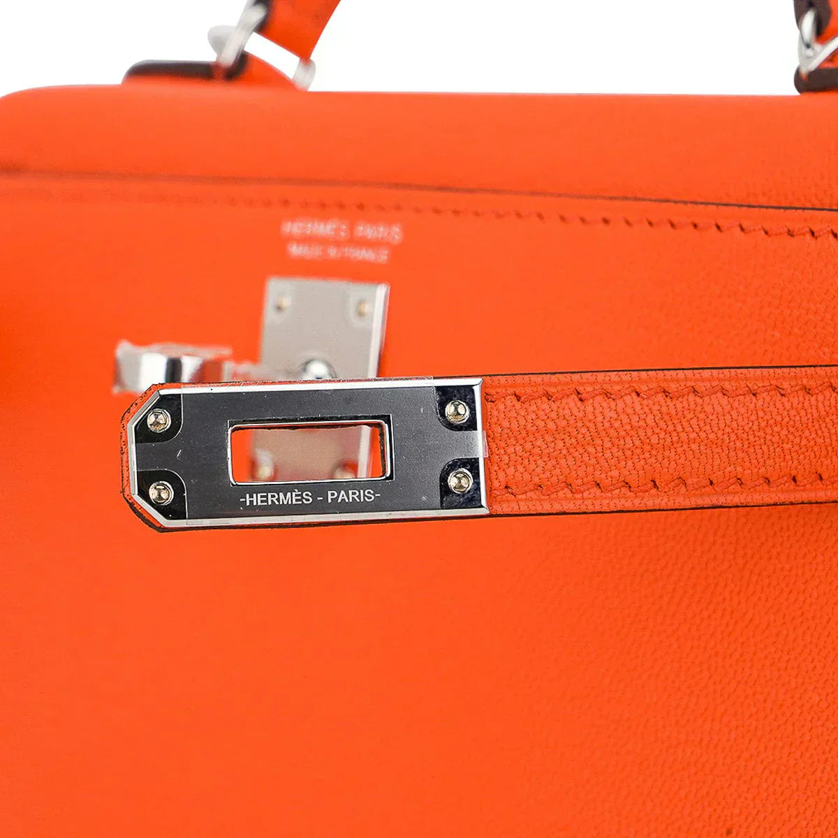 Verso Mini Kelly 20 Sellier Bag Feu & Terre Battue Chevre Leather with Palladium Hardware