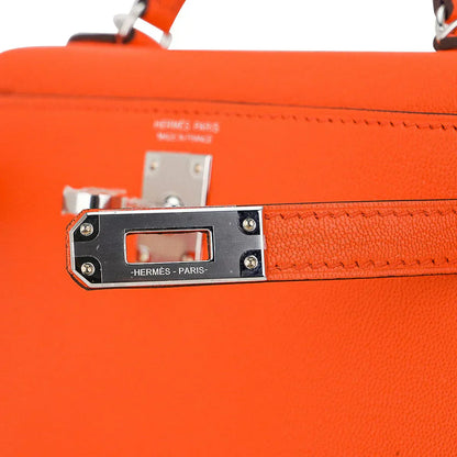Verso Mini Kelly 20 Sellier Bag Feu & Terre Battue Chevre Leather with Palladium Hardware