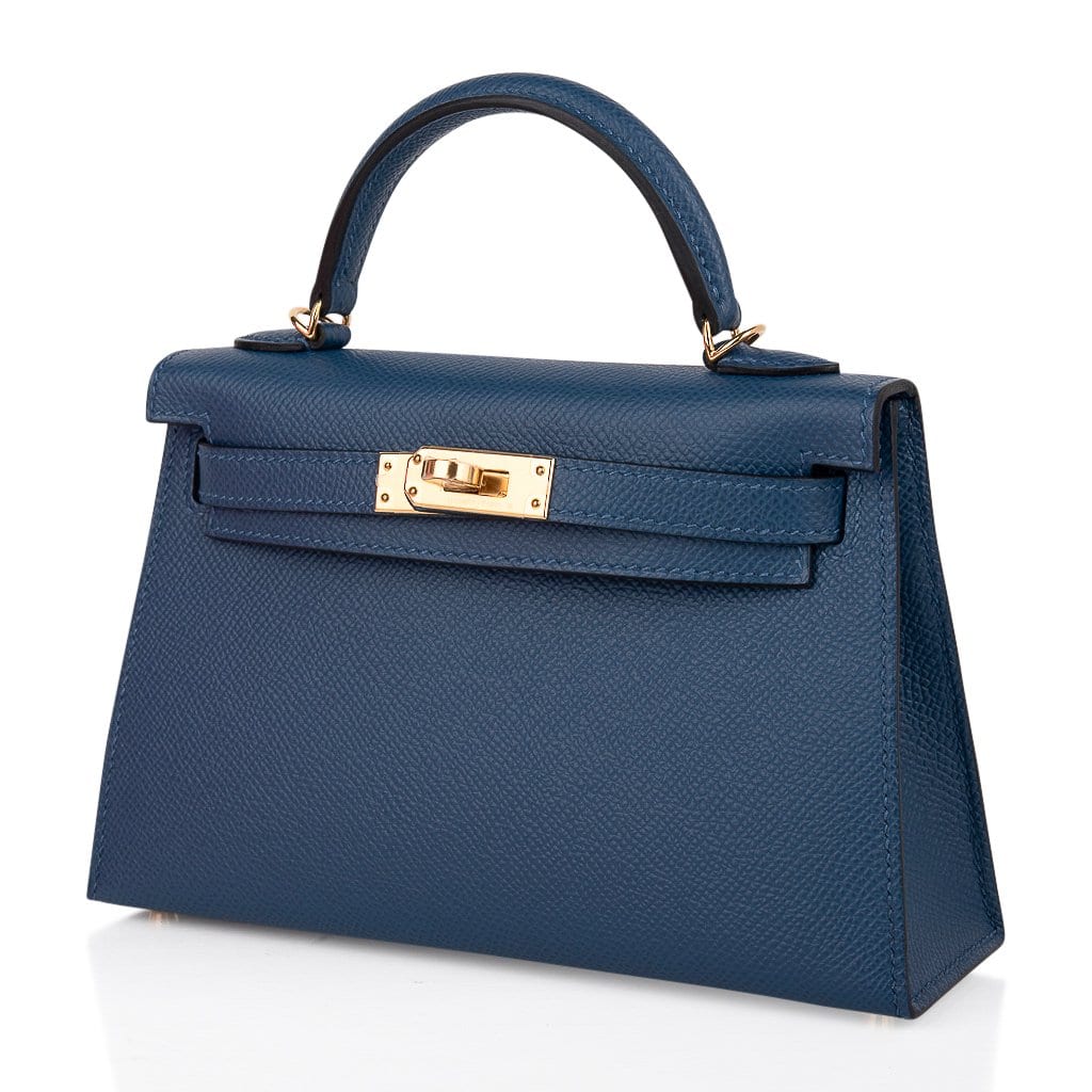 Kelly 20 Mini Sellier Bag Deep Blue Epsom Leather Gold Hardware
