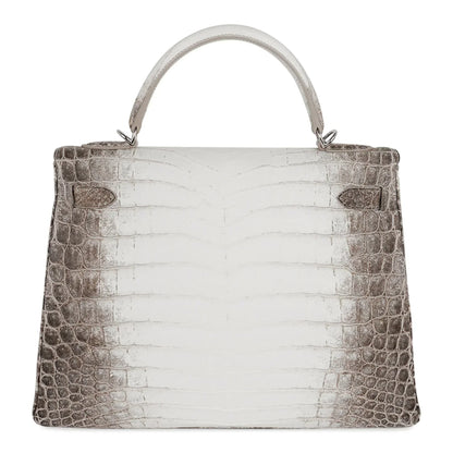 Limited Edition Kelly 32 Bag Himalaya Crocodile with Palladium Hardware
