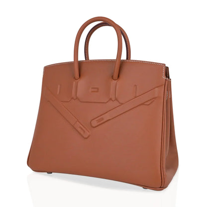 Shadow Birkin 25 Bag Gold Evercalf Limited Edition