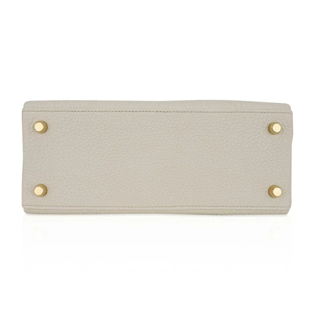 Kelly 25 Retourne Bag Beton Togo Leather with Gold Hardware