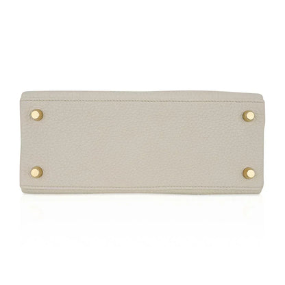 Kelly 25 Retourne Bag Beton Togo Leather with Gold Hardware