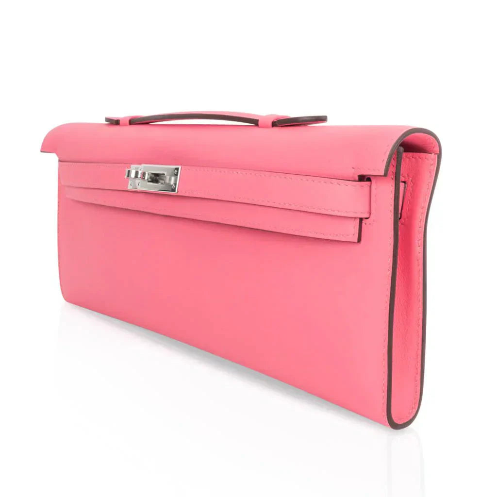 Kelly Cut Bag Pink Rose Azalee Swift with Palladium Hardware