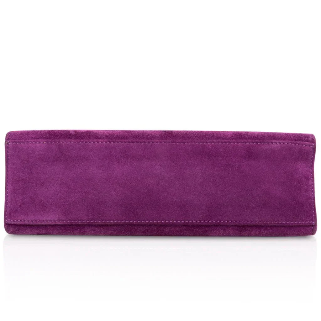 Kelly Pochette Doblis (Suede) Violet Purple Clutch Bag Gold