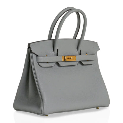 Birkin 30 Bag Gris Mouette Gold Hardware Togo Leather