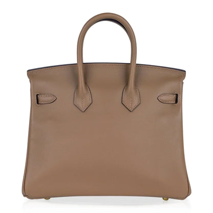 Birkin 25 Beige De Weimar Veau Jonathan Leather Gold Hardware