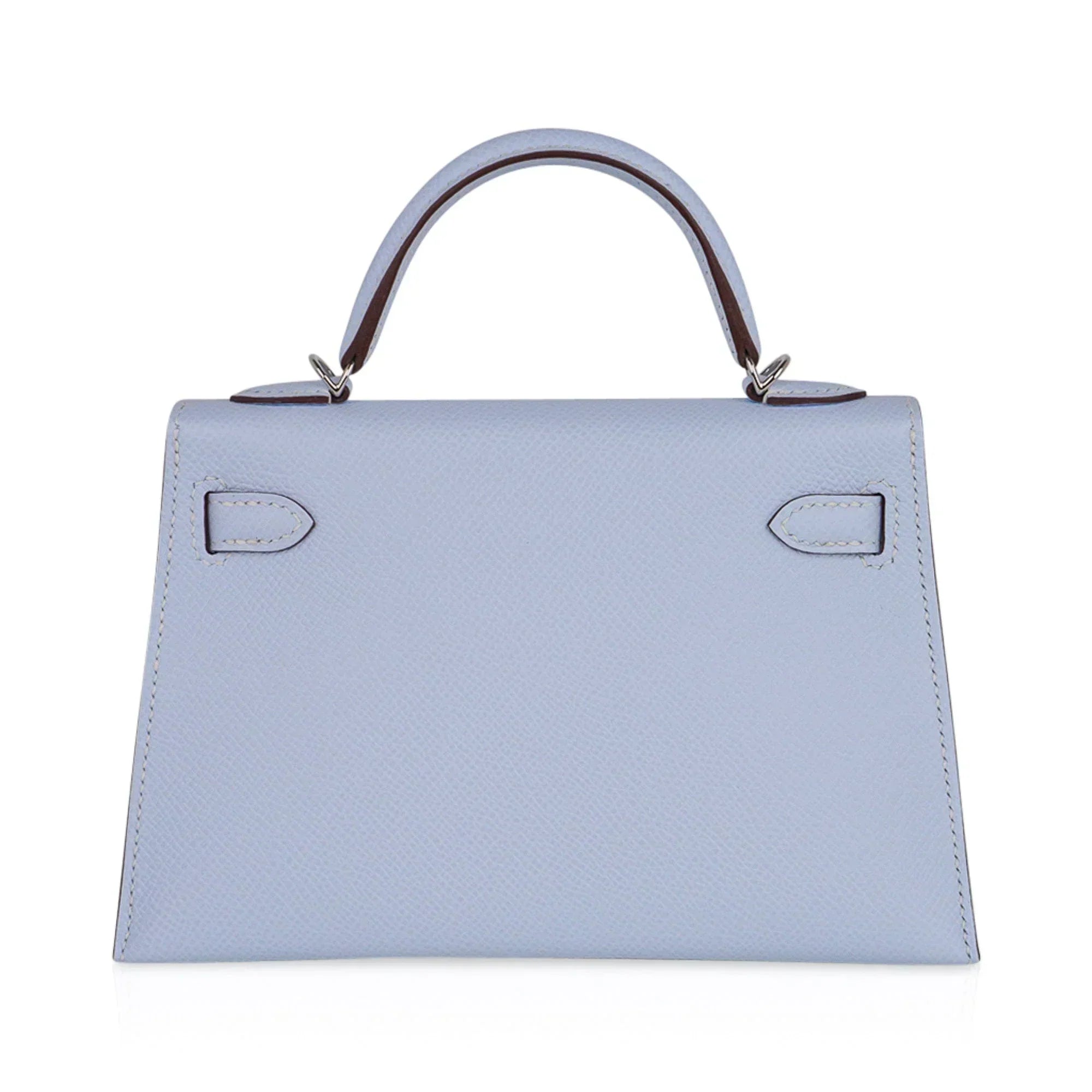 Kelly 20 Mini Sellier Bag Blue Brume Epsom Leather Gold Hardware